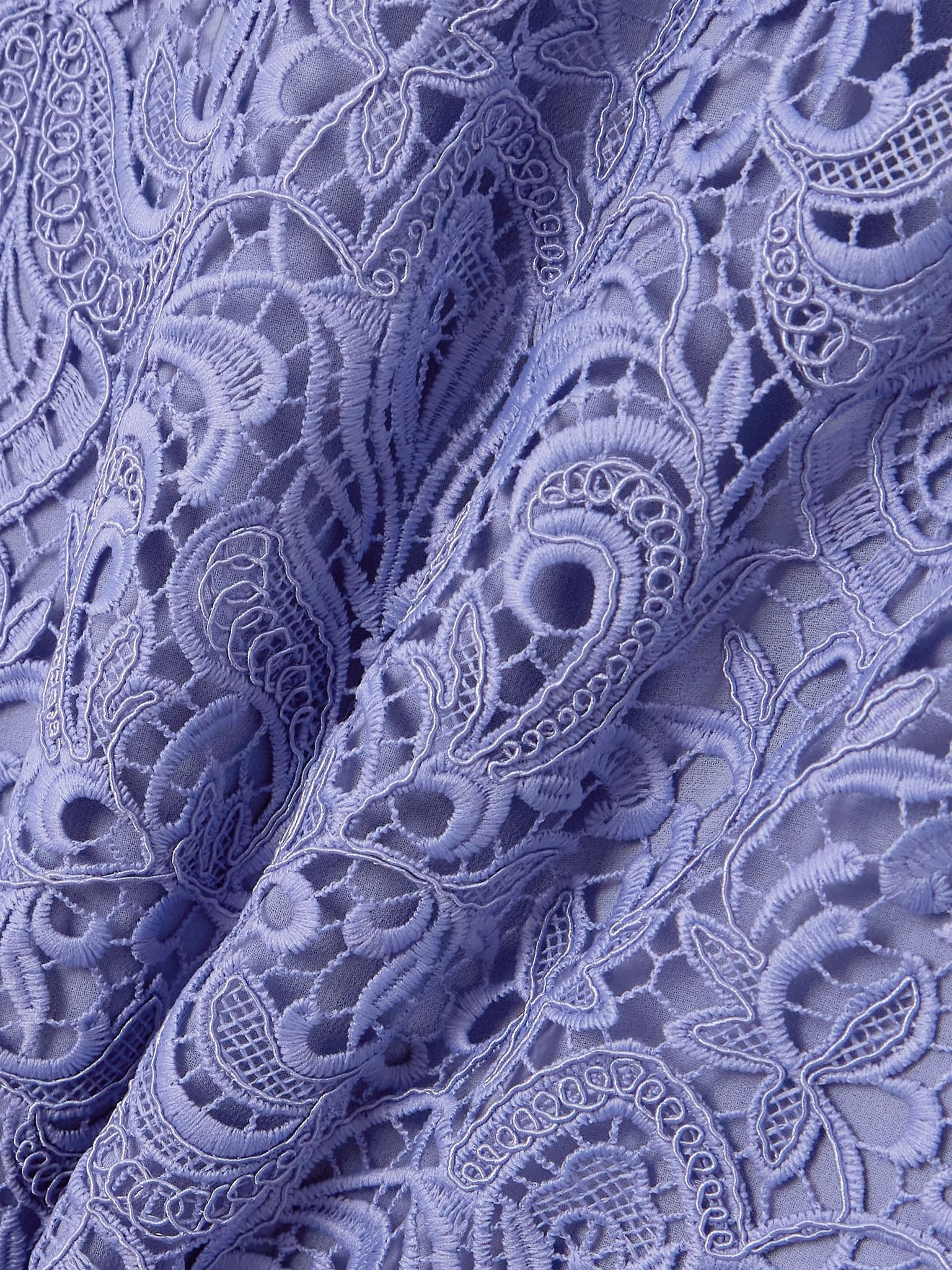 Scalloped guipure lace midi dress Blue - 4