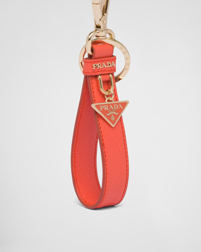Prada Saffiano leather keychain outlook