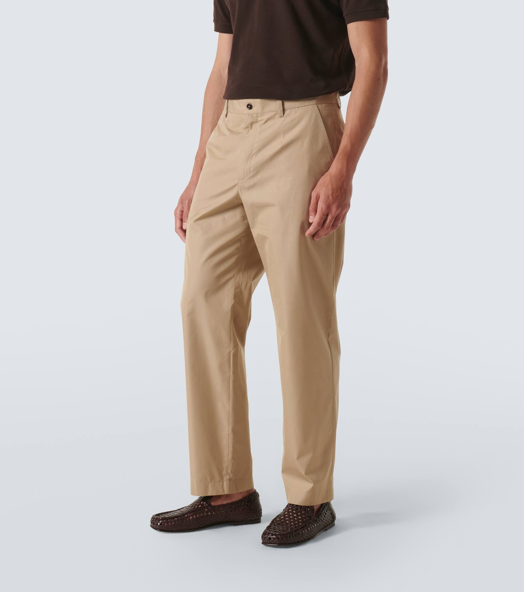 Cotton and silk chinos - 3
