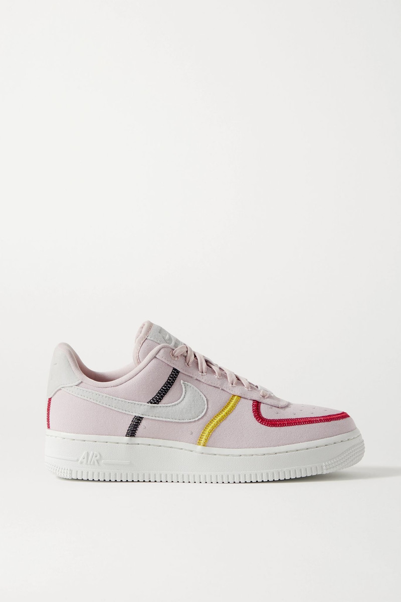 Air Force 1 '07 suede-trimmed canvas sneakers - 1