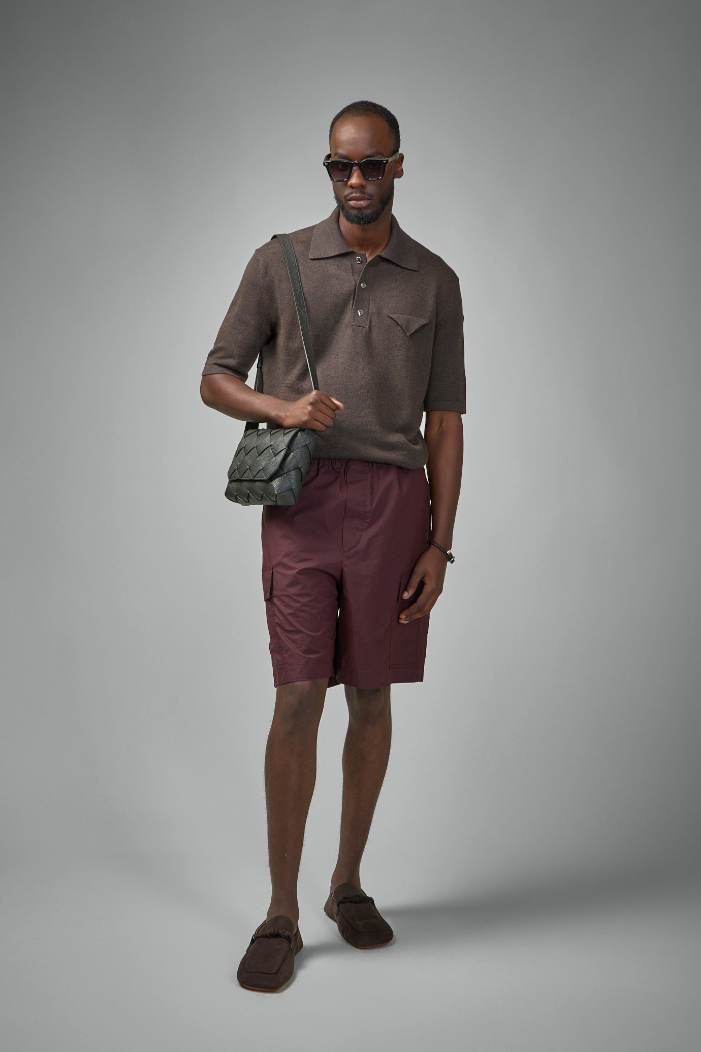 Resinated Cotton Cargo Shorts - 2