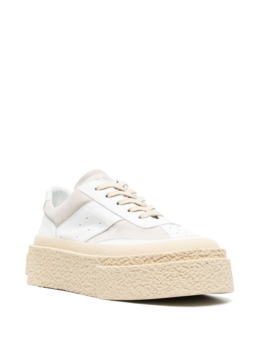perforated-detail flatform leather sneakers - 2