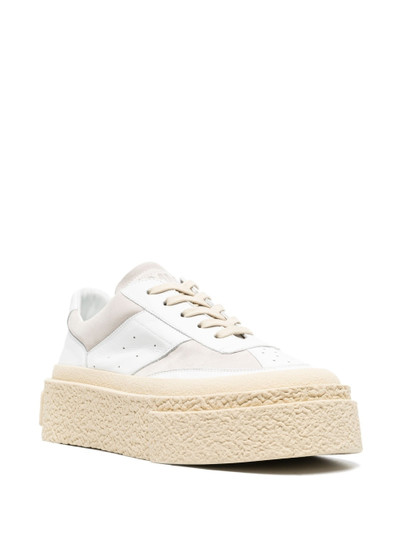 MM6 Maison Margiela perforated-detail flatform leather sneakers outlook