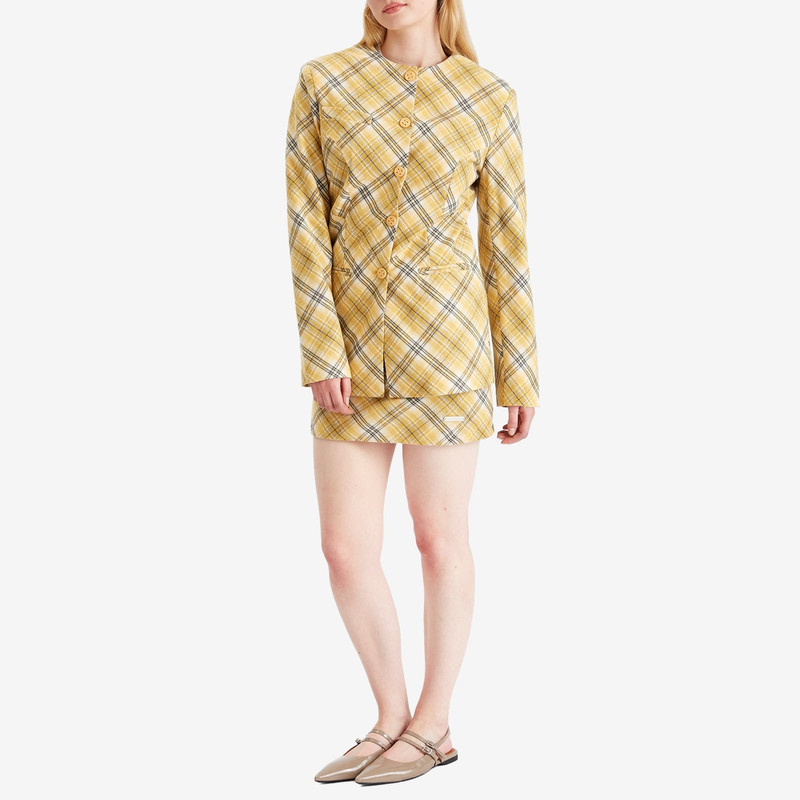 House of Sunny House Of Sunny Check Collarless Blazer Jacket outlook