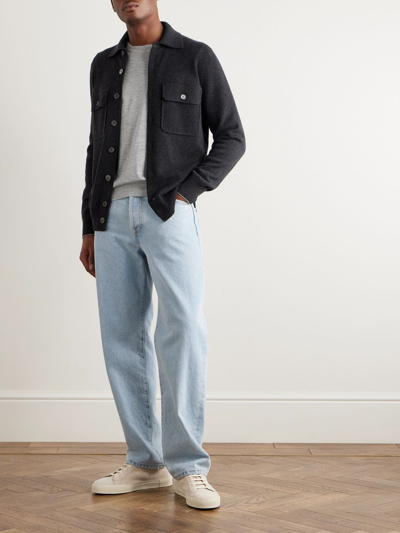 Brunello Cucinelli Cashmere and Silk-Blend Sweater Gray outlook