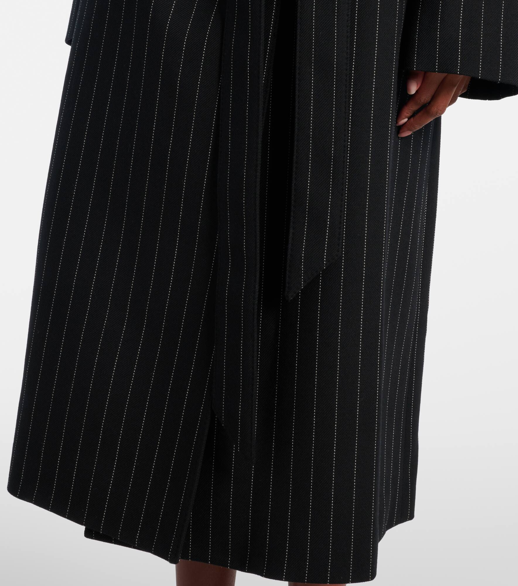 Olyx pinstriped wool coat - 5
