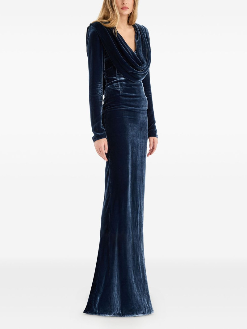 ROTATE scoop-neck velvet maxi dress outlook