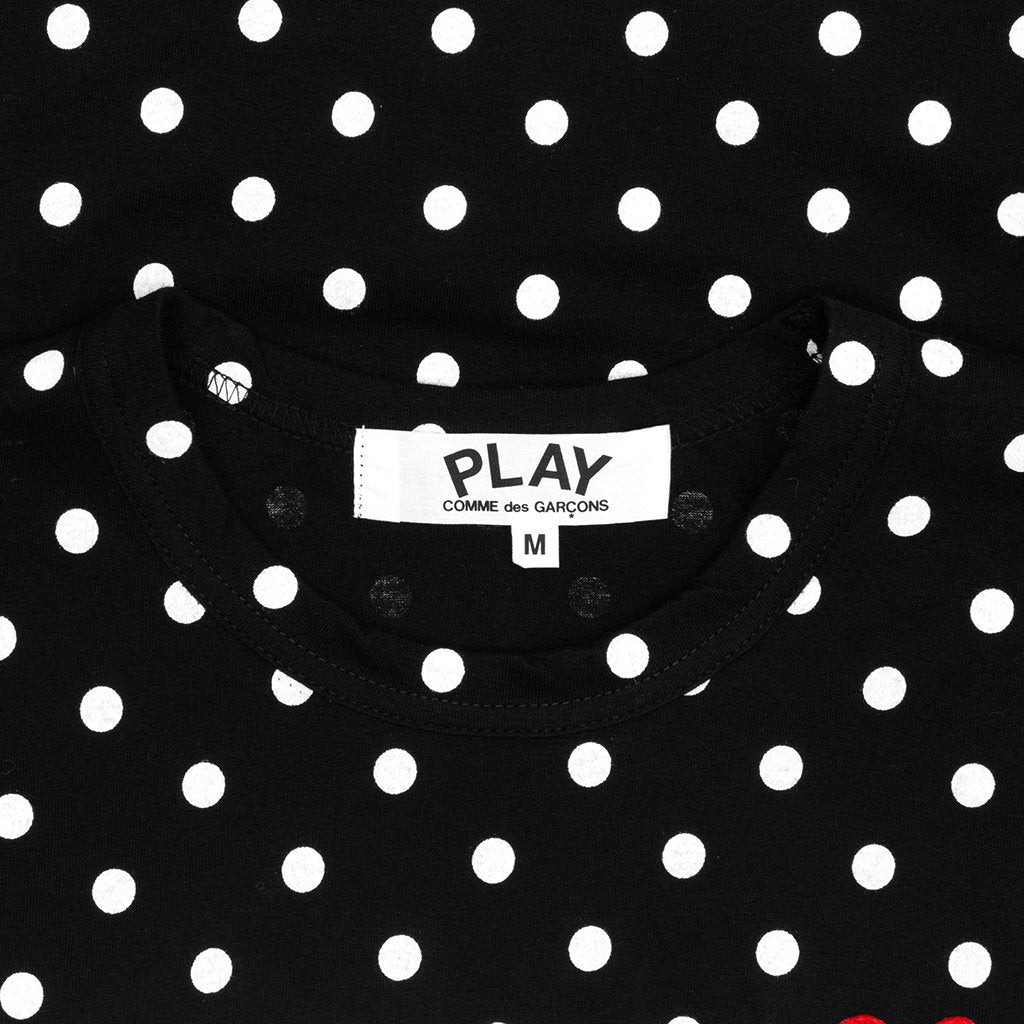 COMME DES GARCONS PLAY WOMEN'S POLKA DOT LONG SLEEVE T-SHIRT - BLACK - 3
