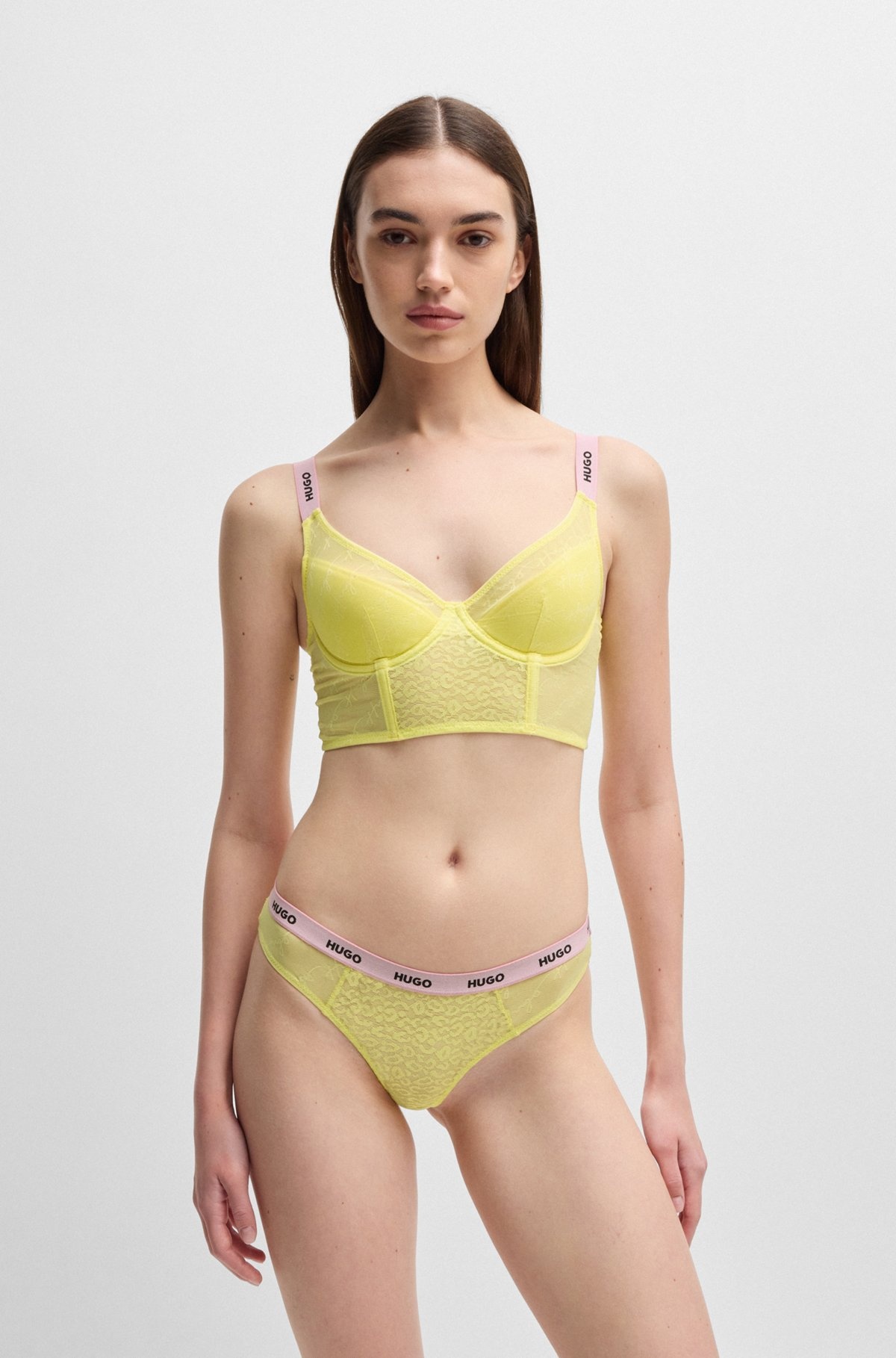 STRETCH-LACE BRIEFS WITH LOGO WAISTBAND - 2