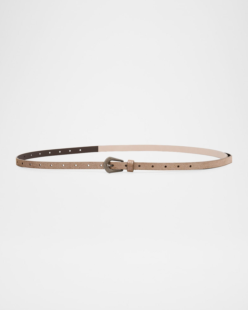 Reversed Leather Belt with Tip 1