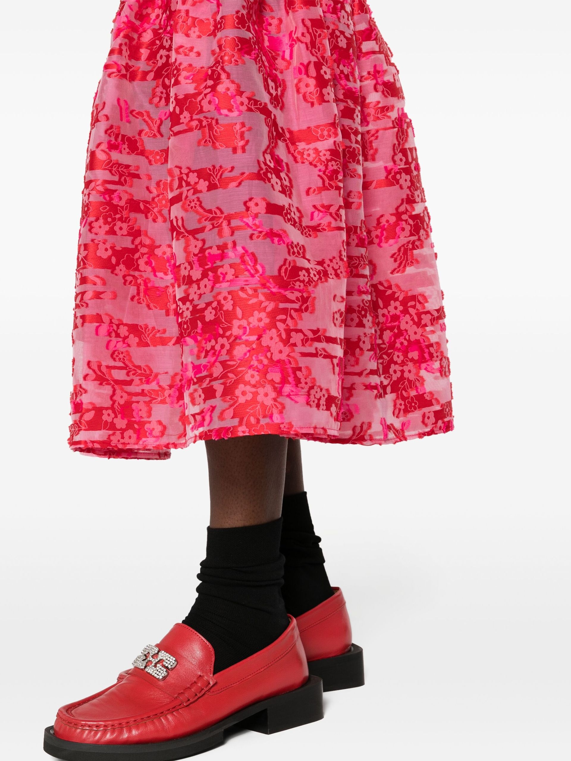 スカート cecilie bahnsen fatou red midi skirt uk8 CECILIE BAHNSEN - Cecilie Bahnsen / セシリーバンセン | FATOU
