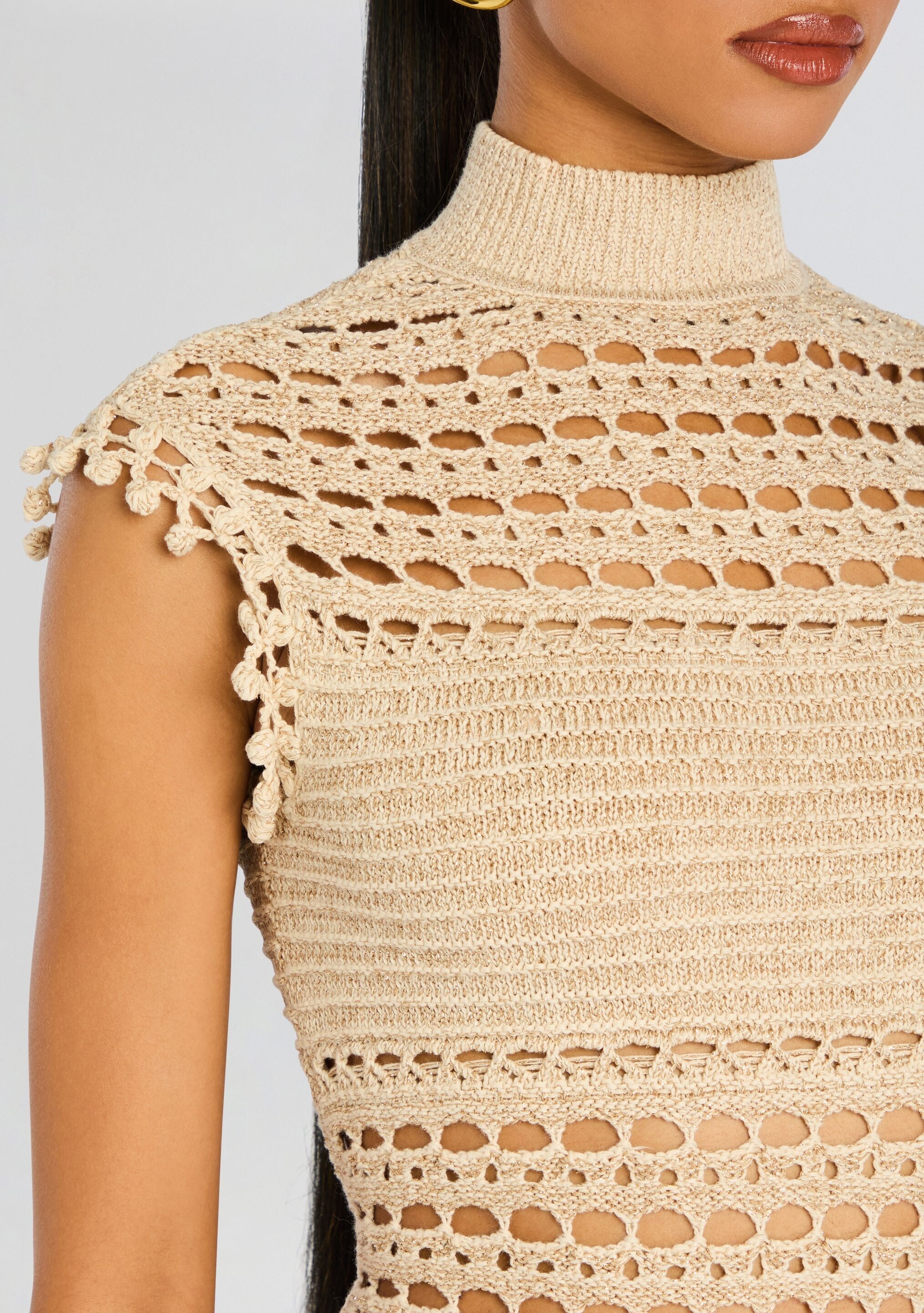 MIA KNIT CROCHET DRESS - 2