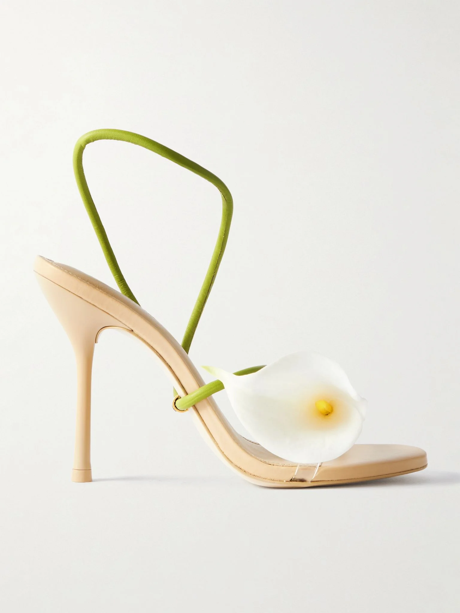 Cassidy PVC-trimmed leather sandals Light green - 1