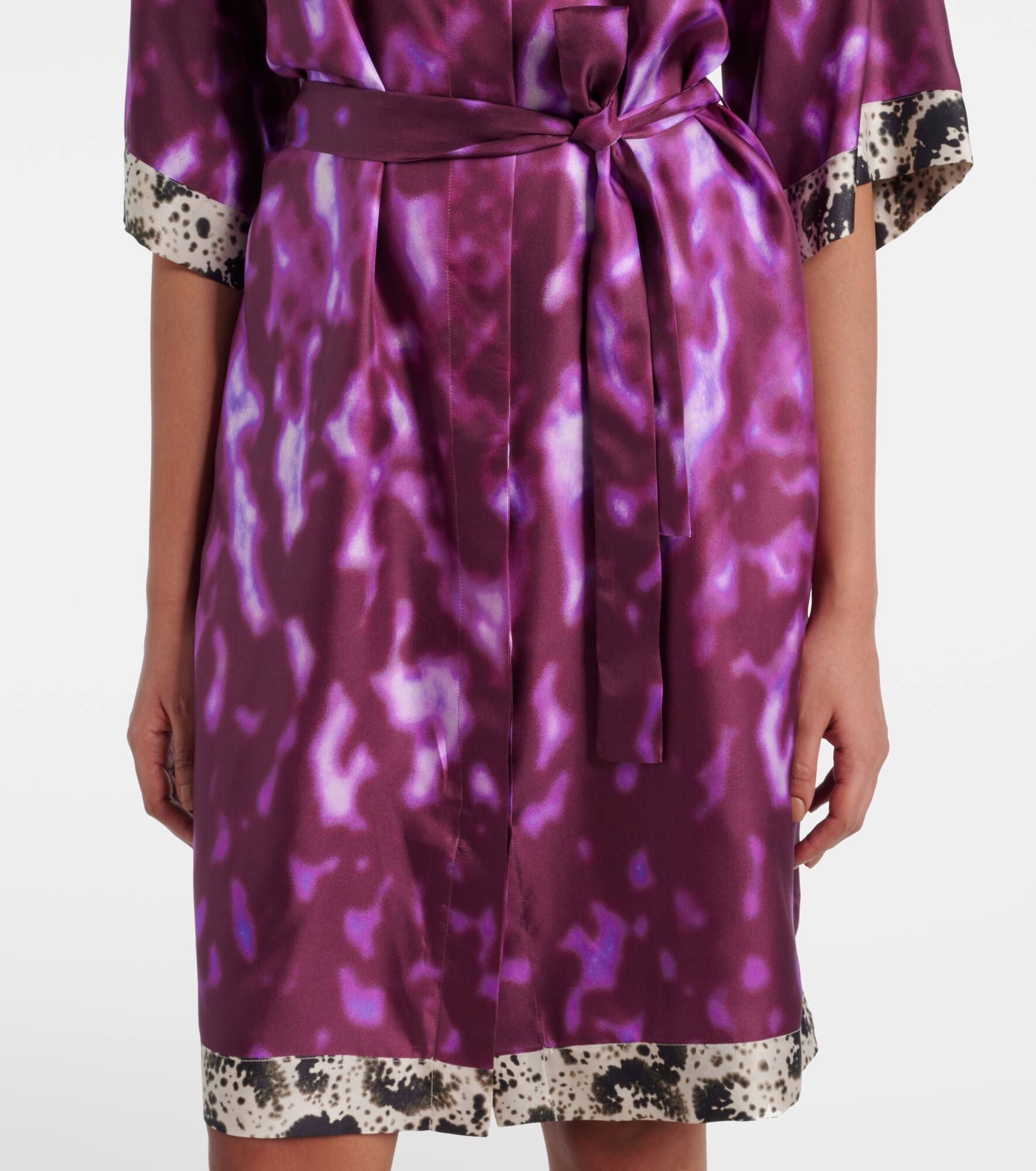 Belted printed silk shirt dress - 5