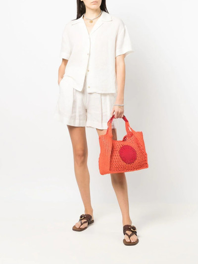 Stella McCartney logo-patch interwoven tote bag outlook