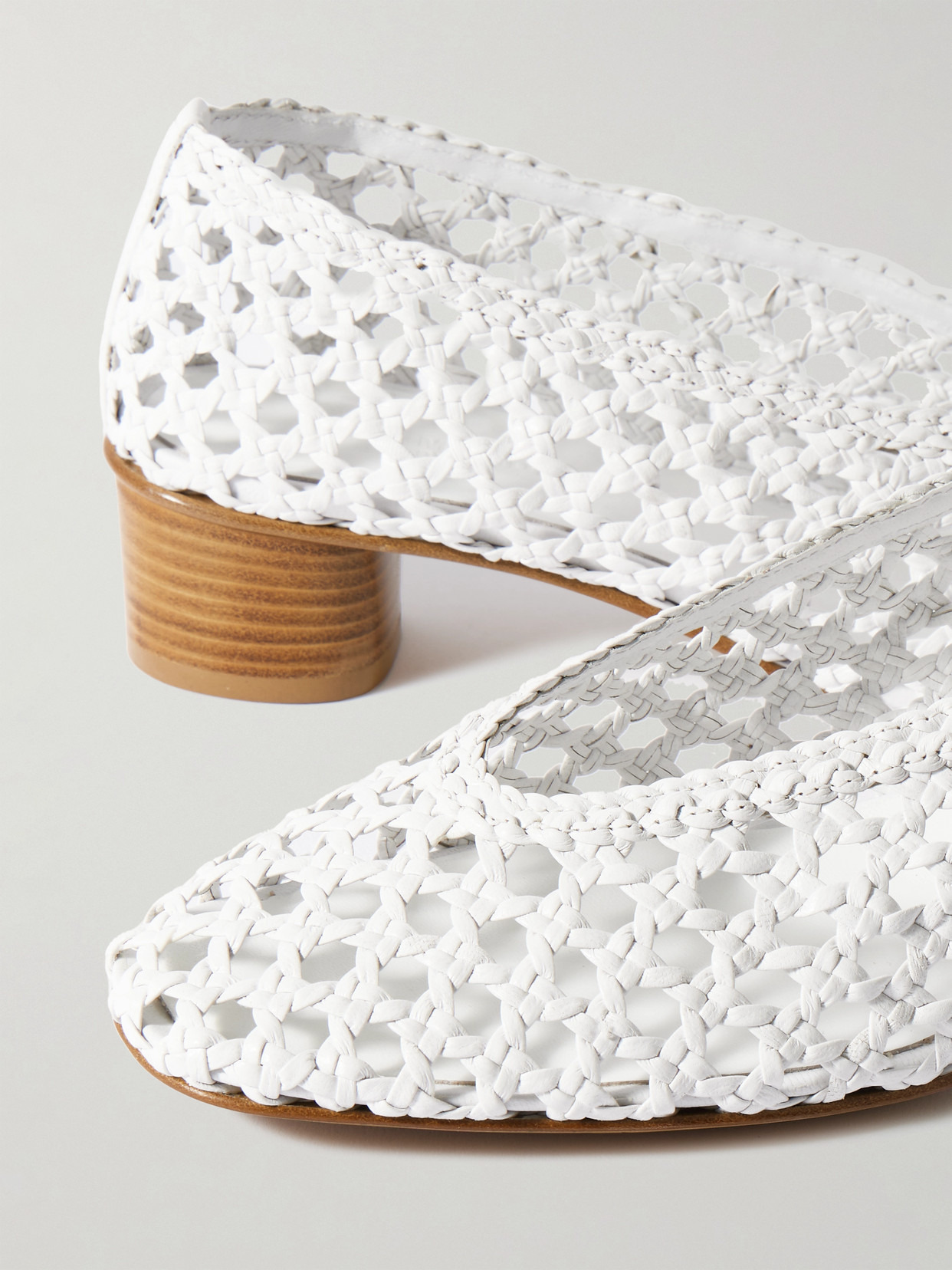 Woven Leather Pumps - 4