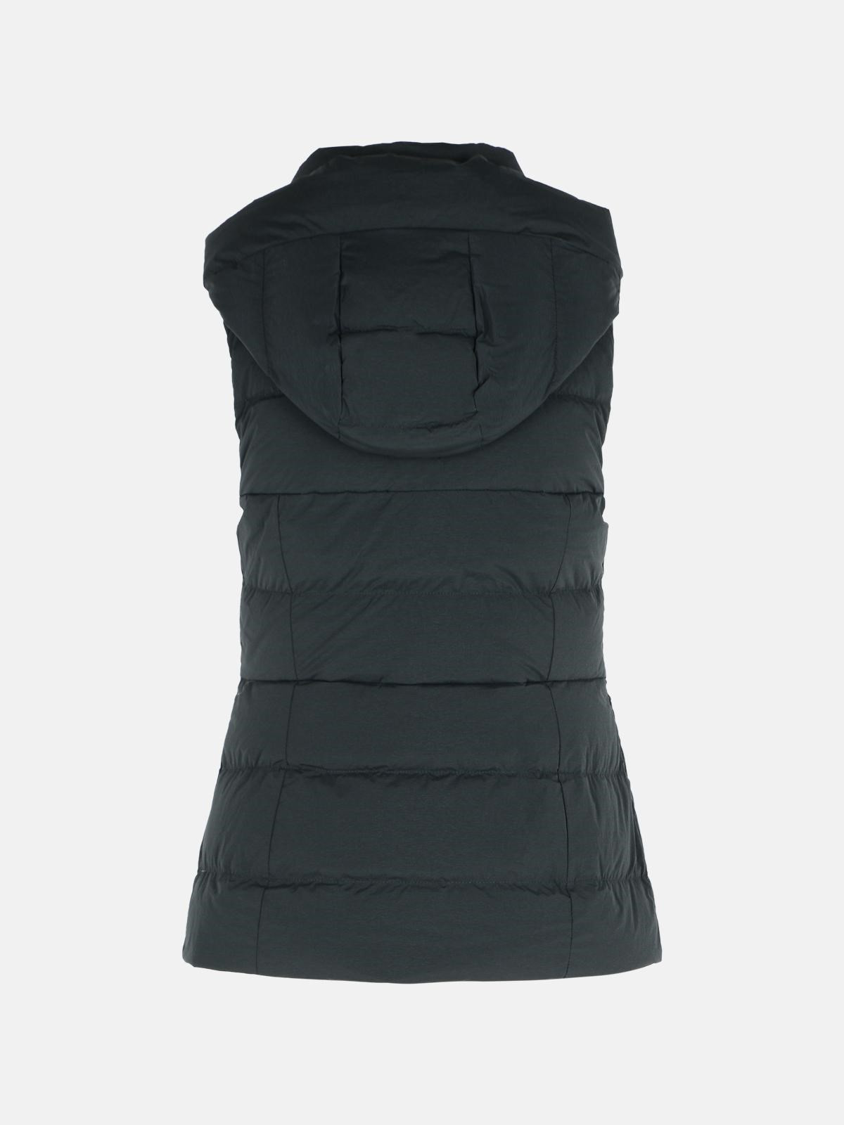 BLACK POLYAMIDE BLEND VEST - 3