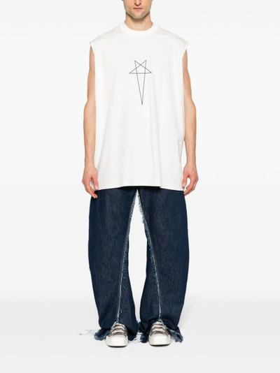 Rick Owens DRKSHDW Pentagram-print cotton tank top outlook