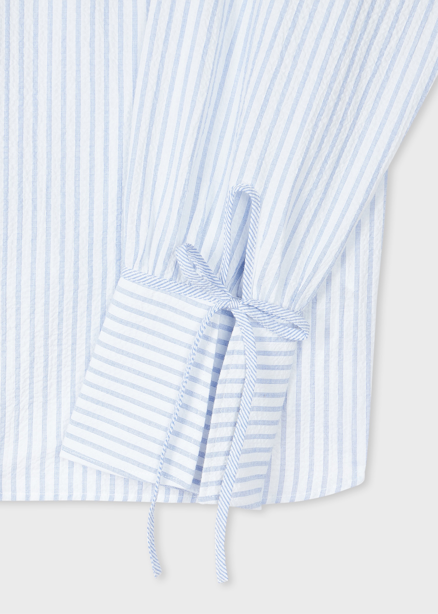 Women's Cotton-Blend Pinstripe Seersucker Blouse - 2