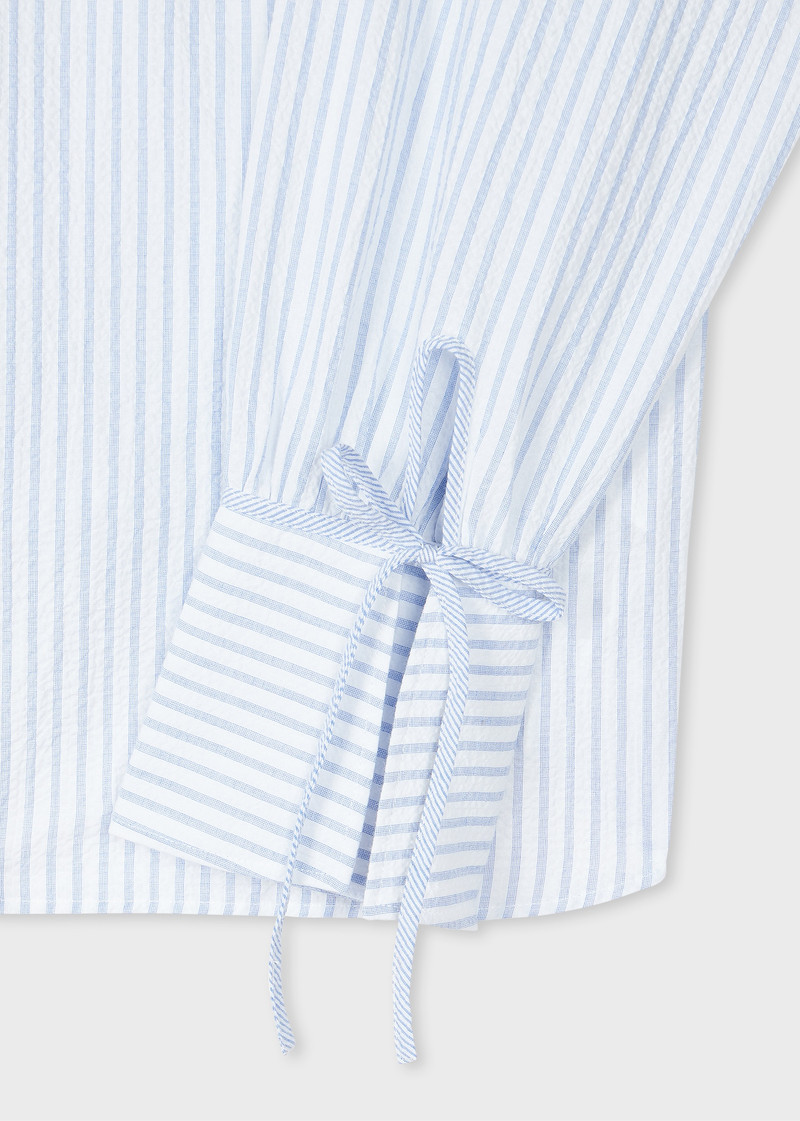 Paul Smith Women's Cotton-Blend Pinstripe Seersucker Blouse outlook