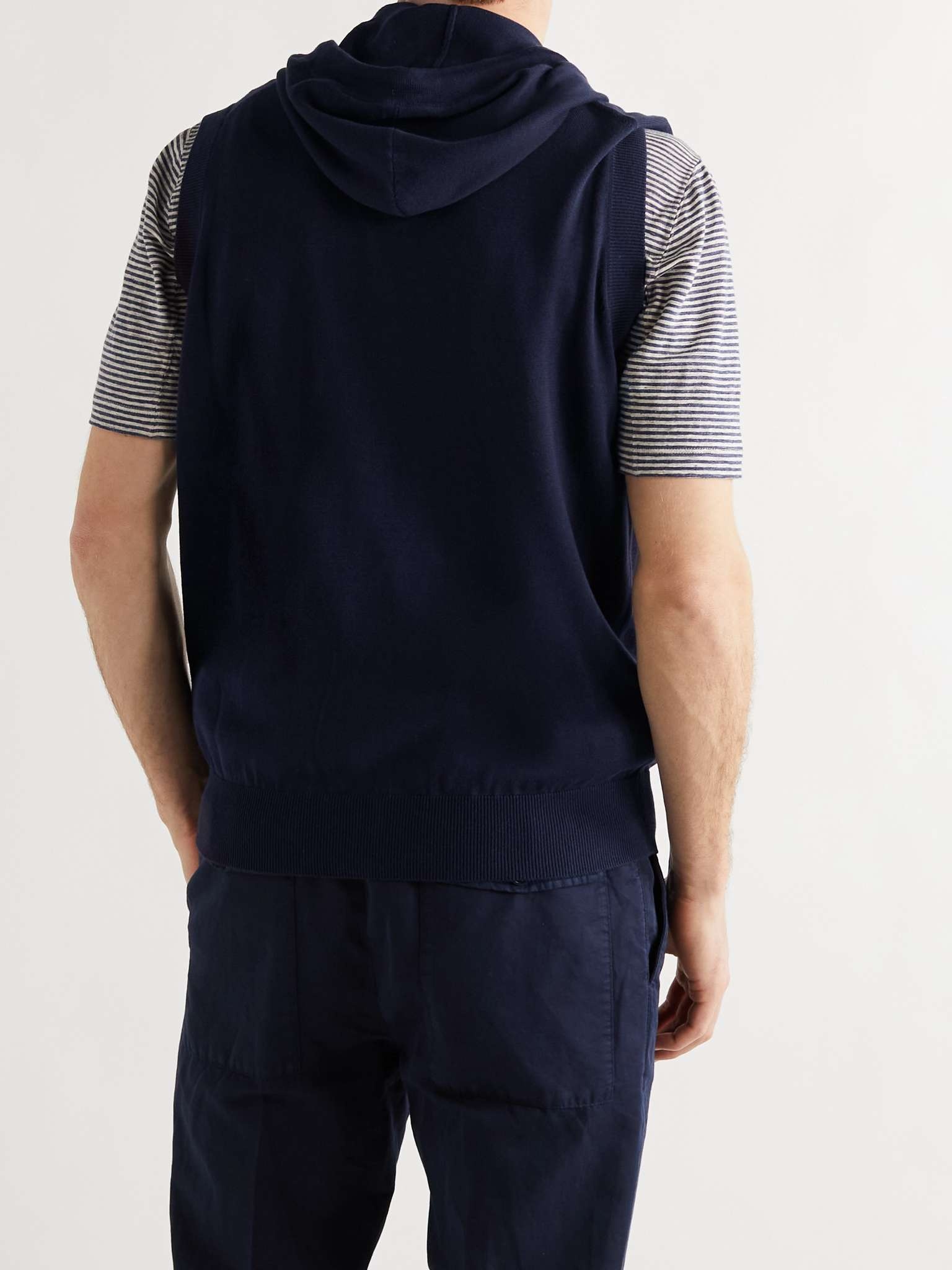 Sleeveless Cotton Zip-Up Hoodie - 4