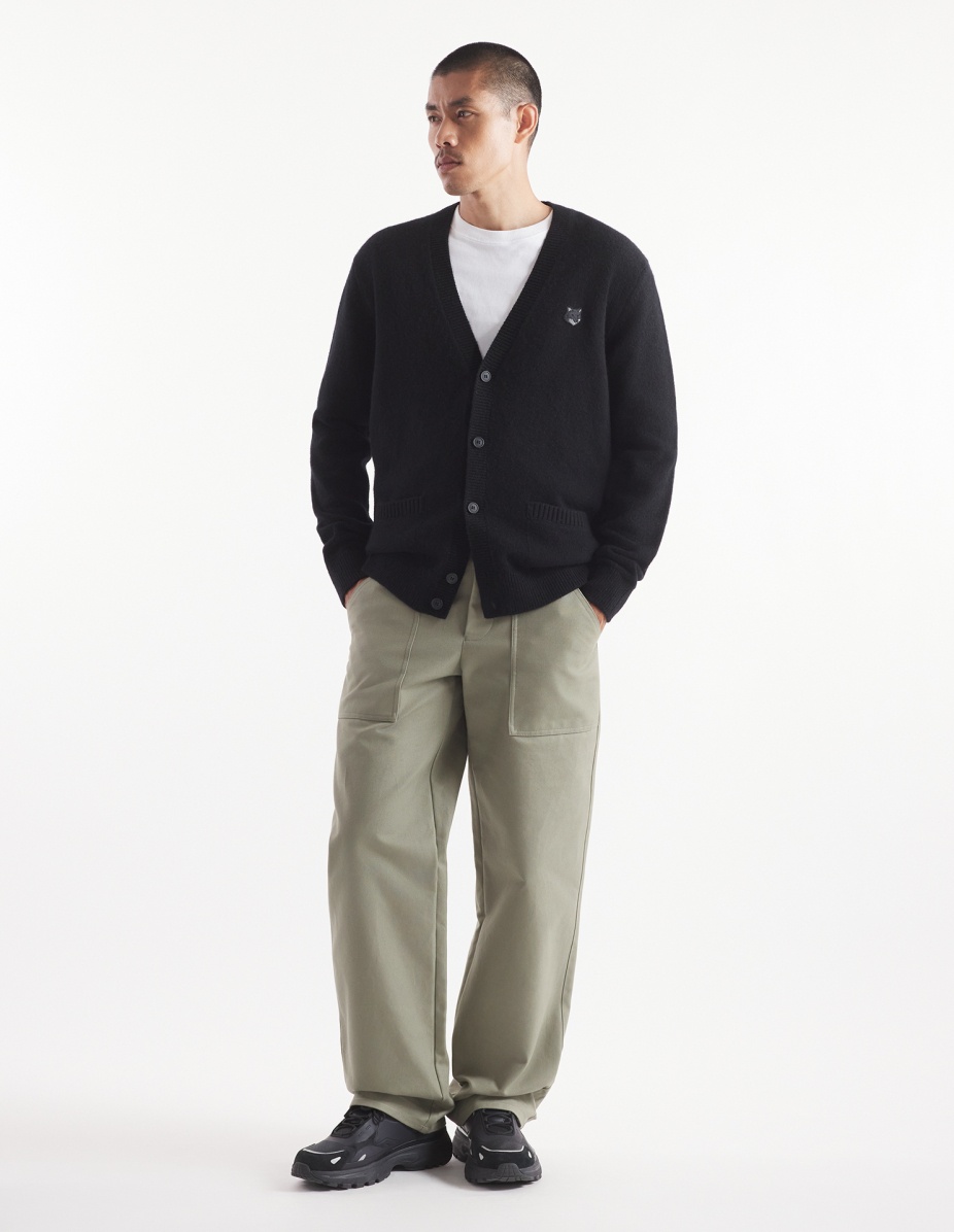 BOLD FOX HEAD PATCH REGULAR CARDIGAN IN LAMBSWOOL - 2