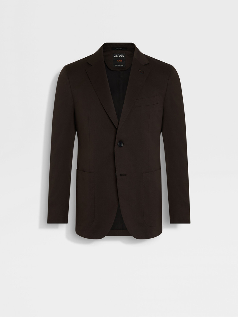 ZEGNA DARK BROWN CENTOVENTIMILA COTTON AND WOOL JACKET outlook