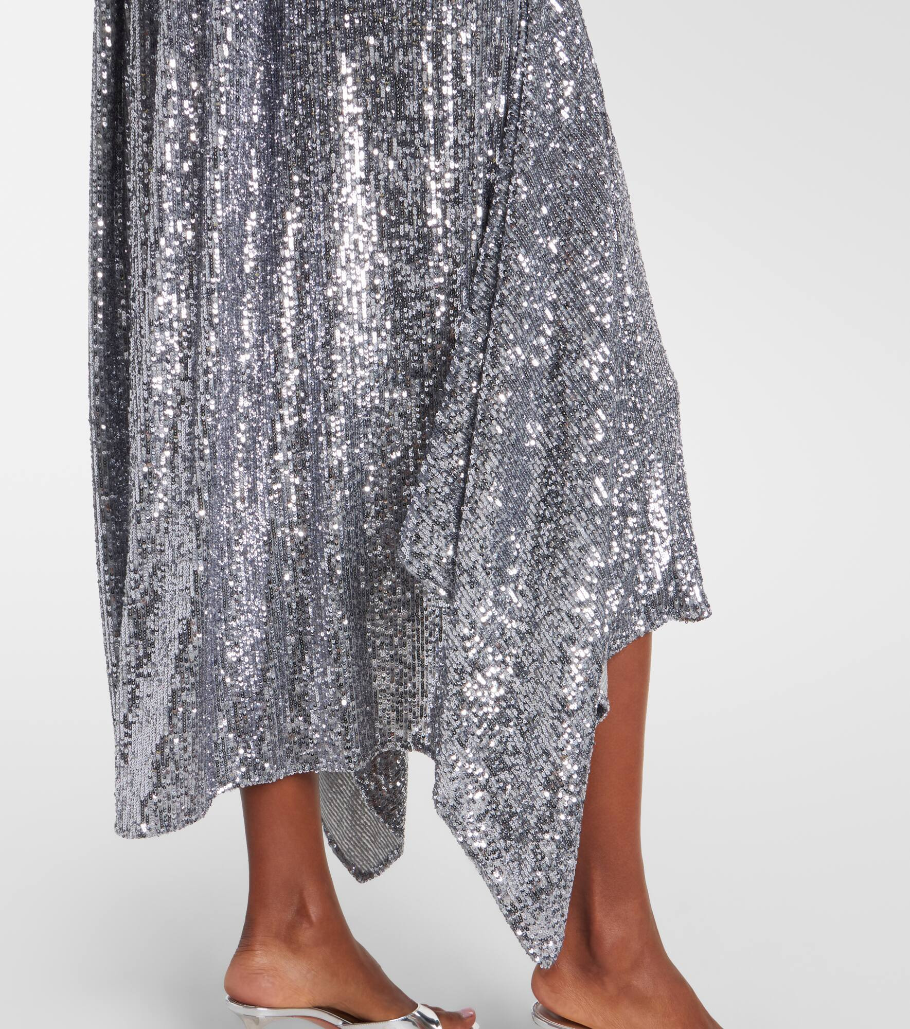 Sequined gathered cocktail dress - 5