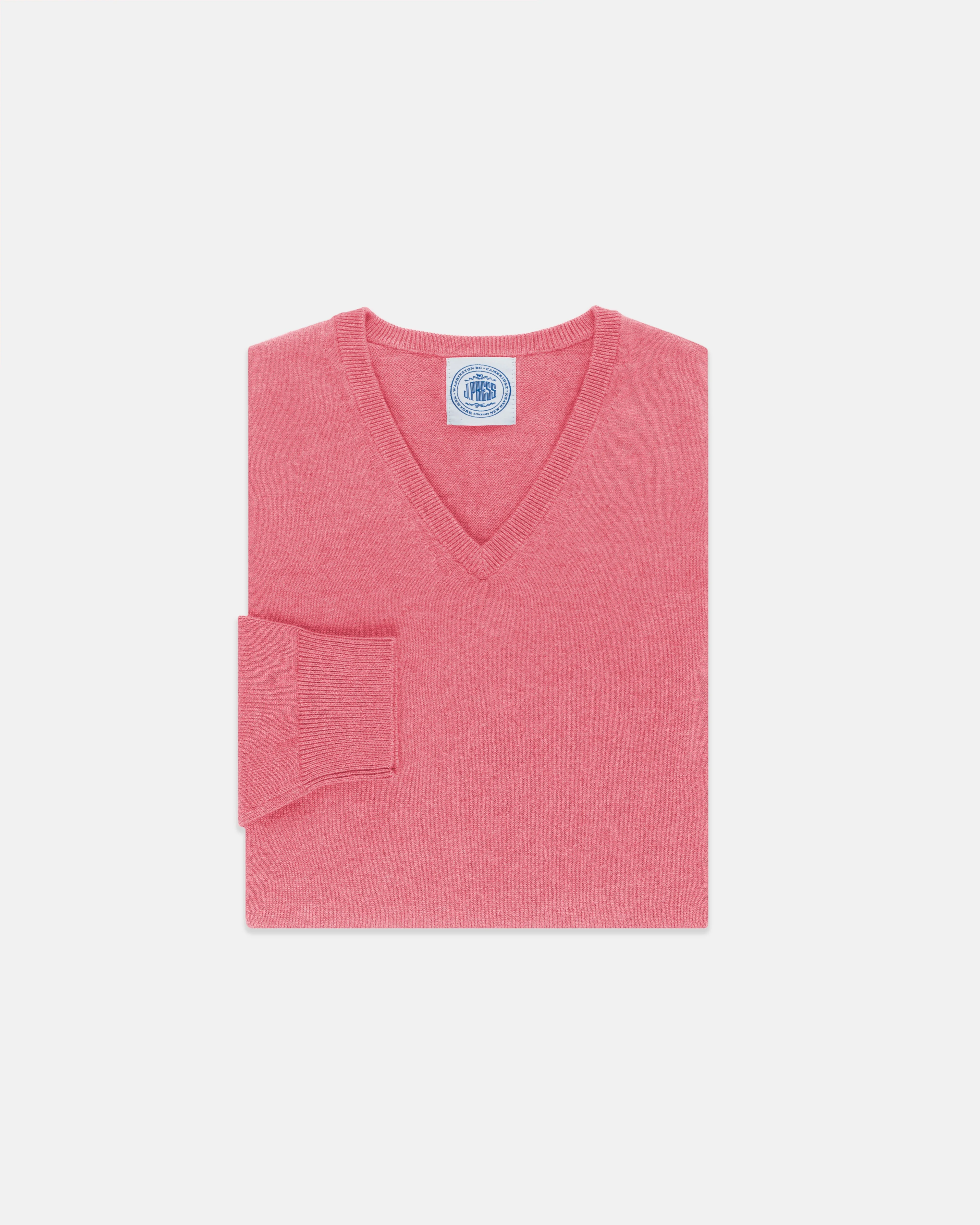 COTTON/CASHMERE V-NECK SWEATER - 1