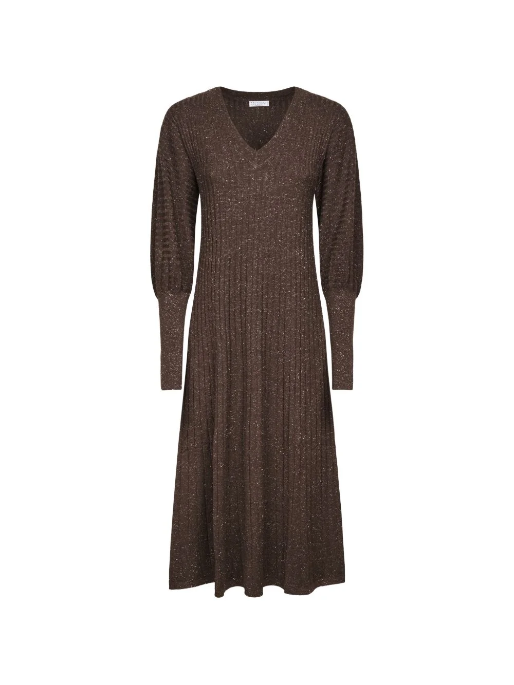 ribbed-knit V-neck dress - 1