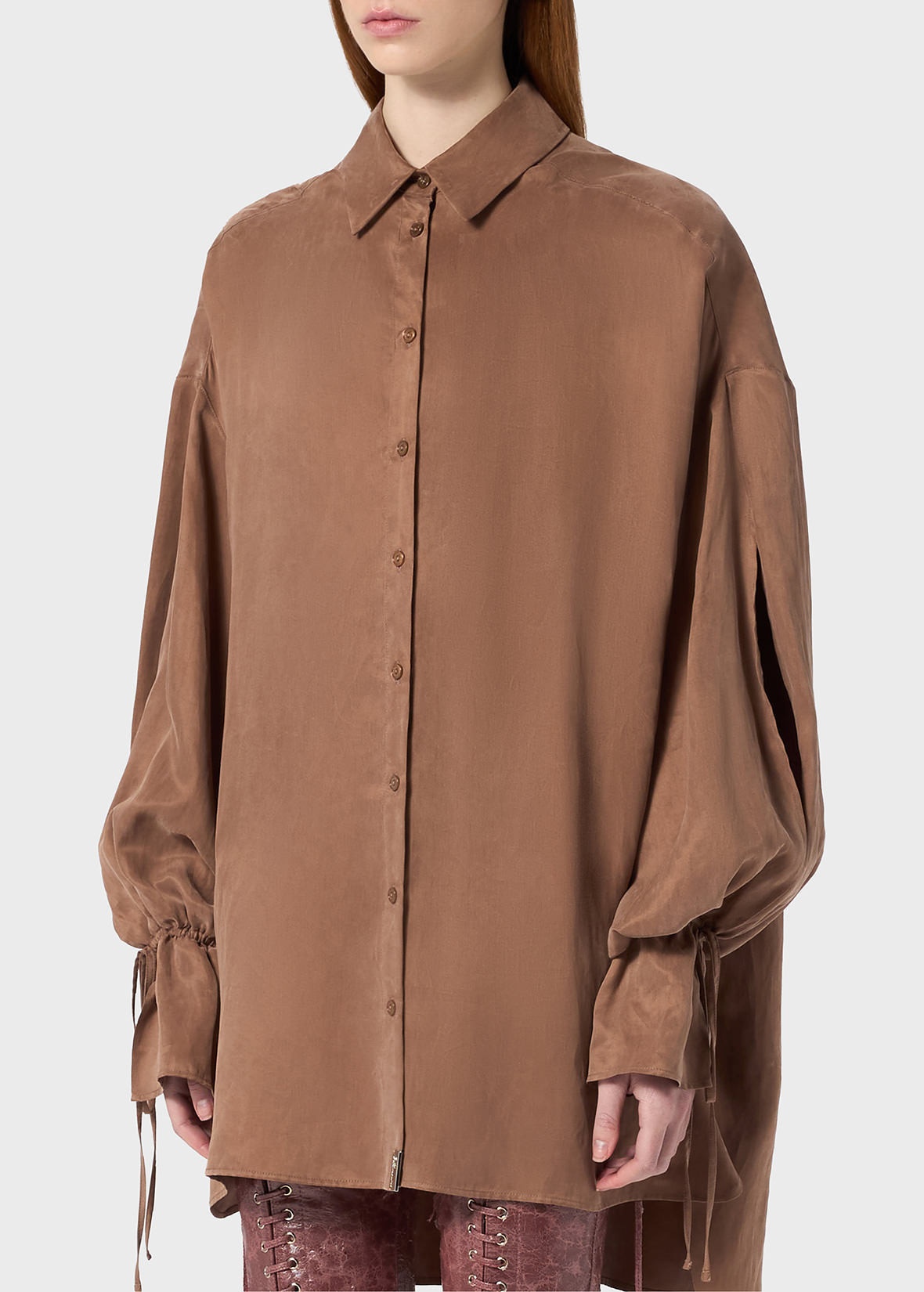 OVERSIZED SHIRT IN WASHED GABARDINE - 5
