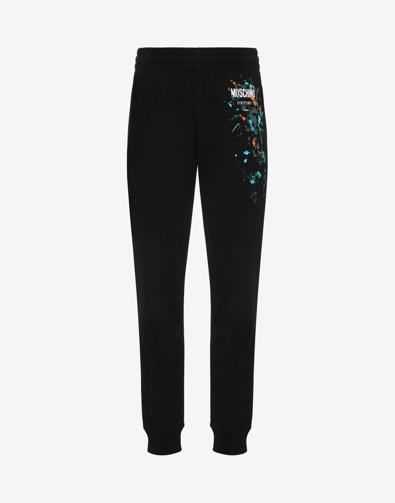 PAINTED EFFECT ORGANIC FLEECE JOGGERS 1