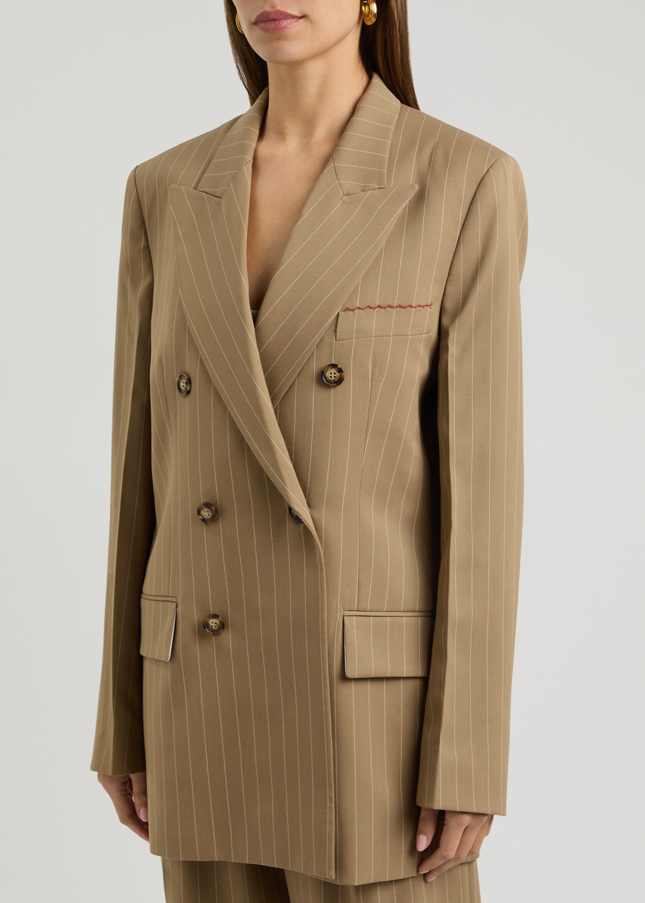 Victoria Beckham Pinstriped Double-breasted Wool Blazer - 2