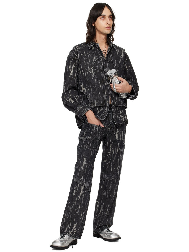 Andersson Bell Black Layered Denim Jacket outlook