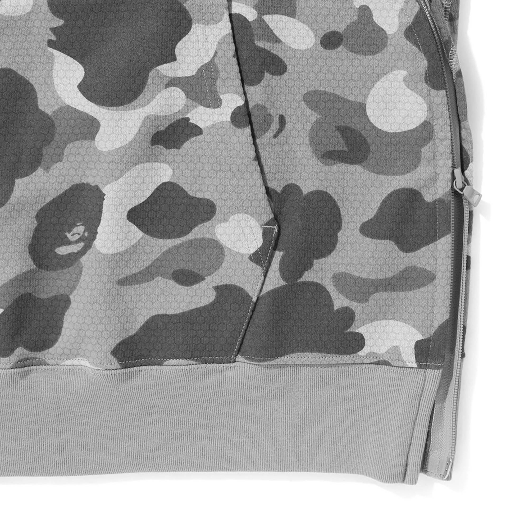 BAPE Honeycomb Camo Shark Full Zip Hoodie 'Grey' - 3