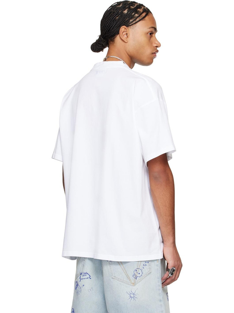 White Scribbled 'Paris' Regular T-shirt 3