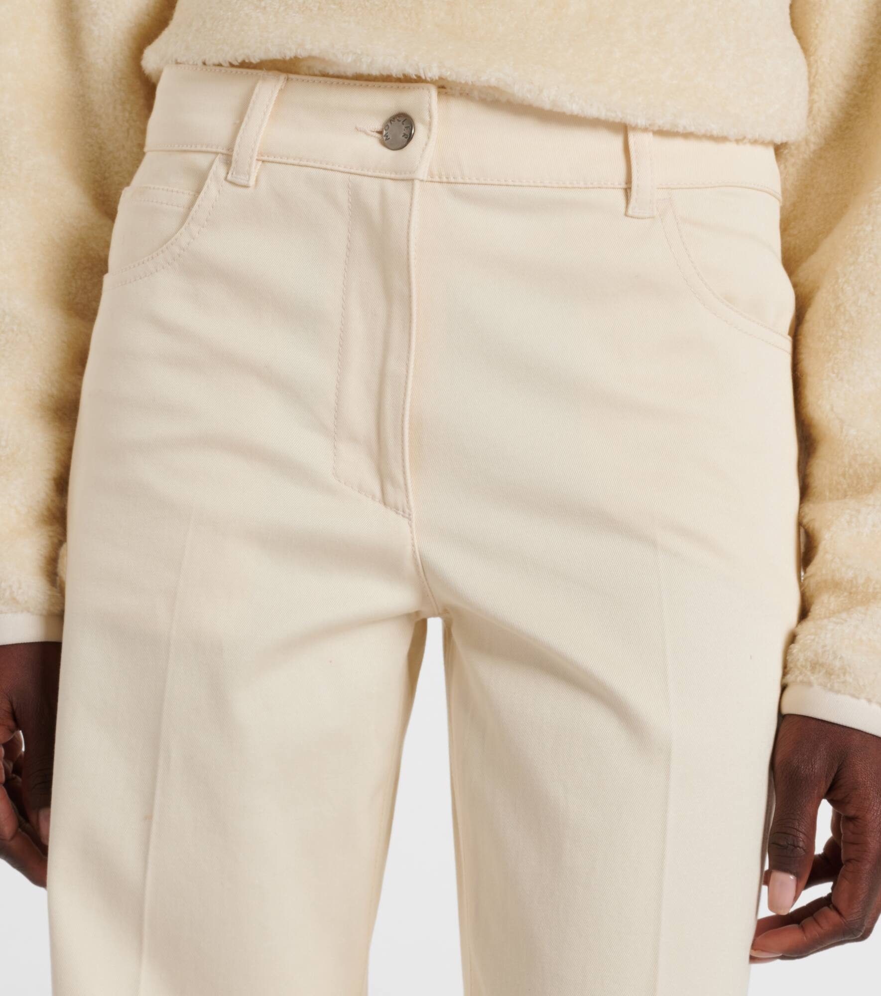 Cotton gabardine straight pants - 4