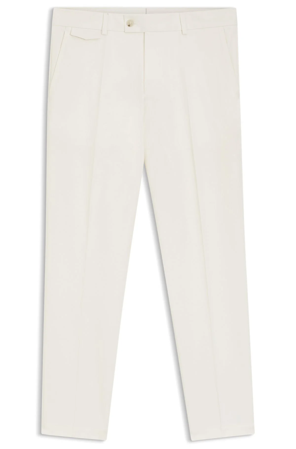 EASY-IRON TAPERED-FIT TROUSERS IN STRETCH-COTTON POPLIN - 1