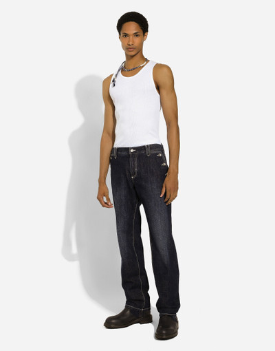 Dolce & Gabbana Classic blue denim jeans with sailor-style pocket outlook