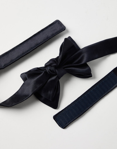 Brunello Cucinelli Cotton and silk satin bow tie outlook