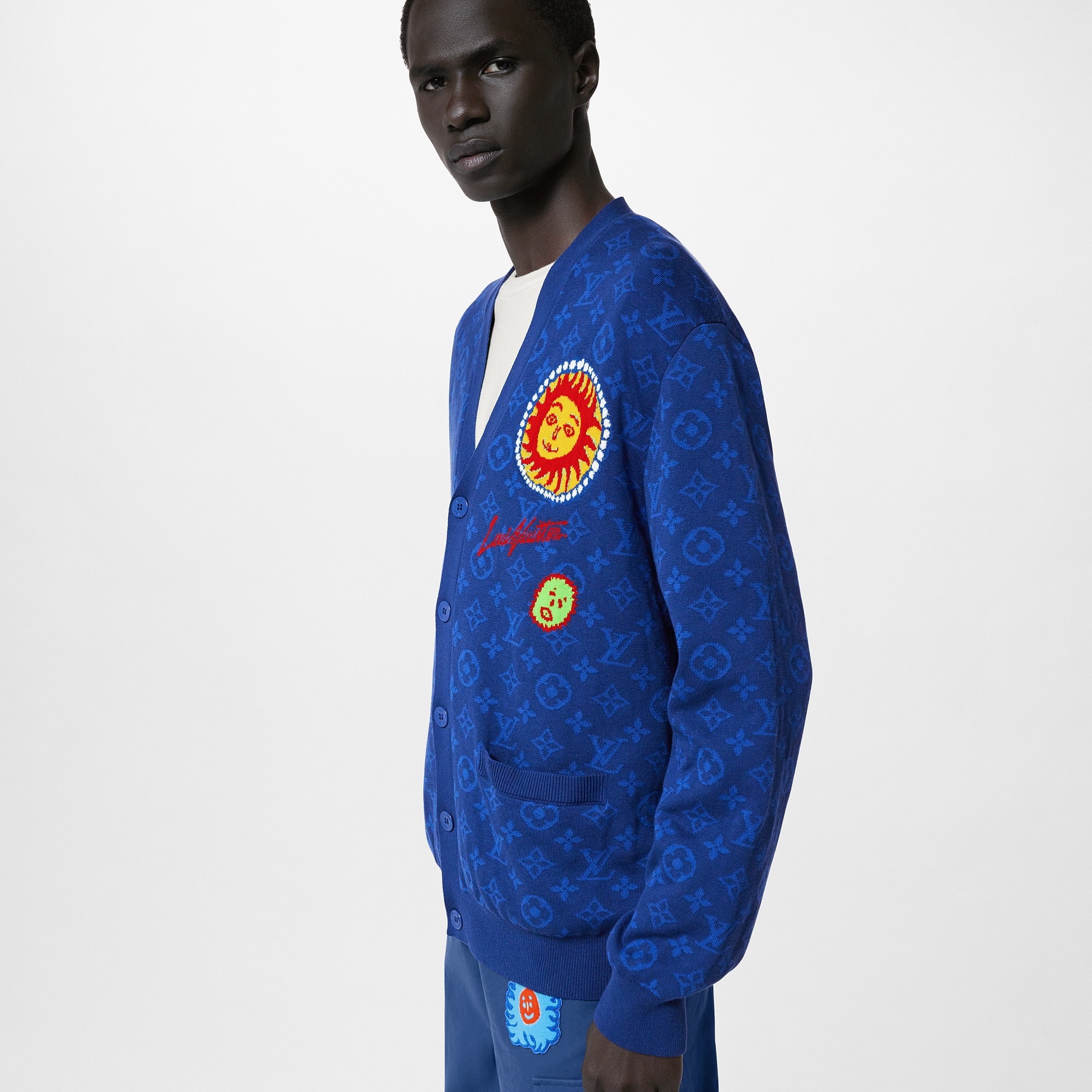 LV x YK Monogram Faces Knitted Cardigan - 4