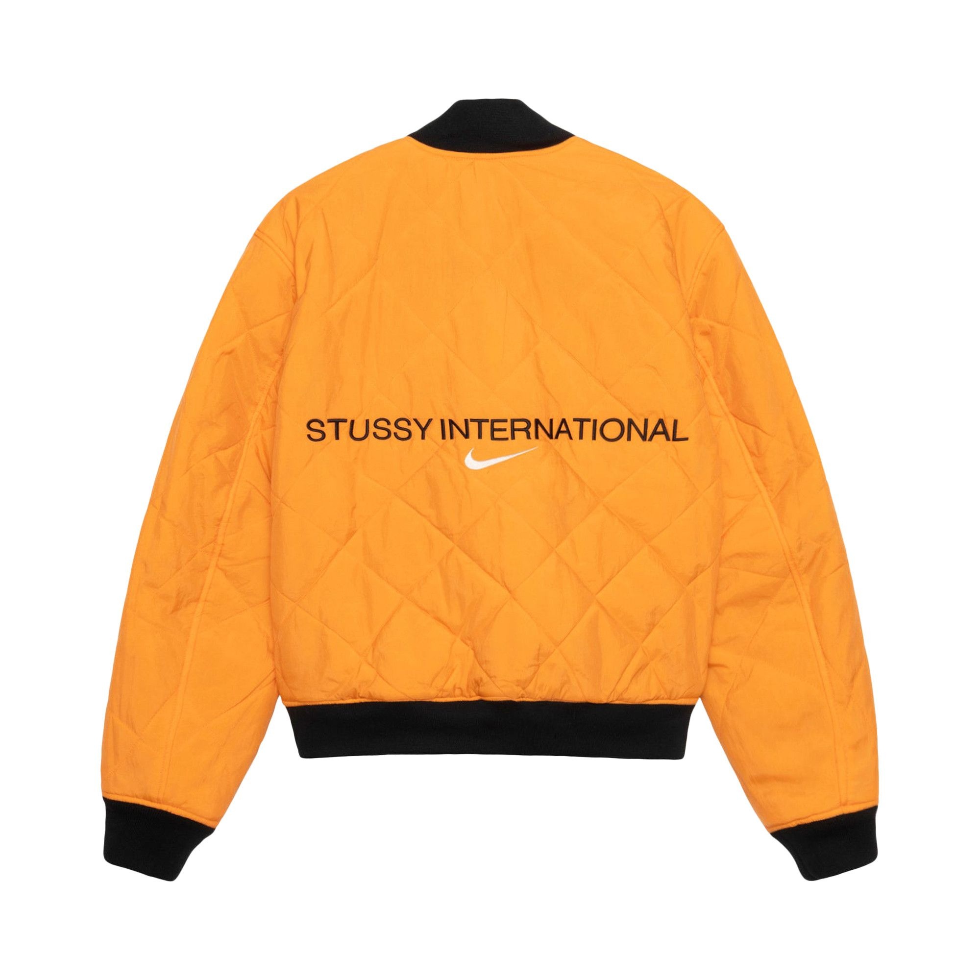 Stussy x Nike Reversible Varsity Jacket 'Medium Olive/Bright Mandarin' - 4
