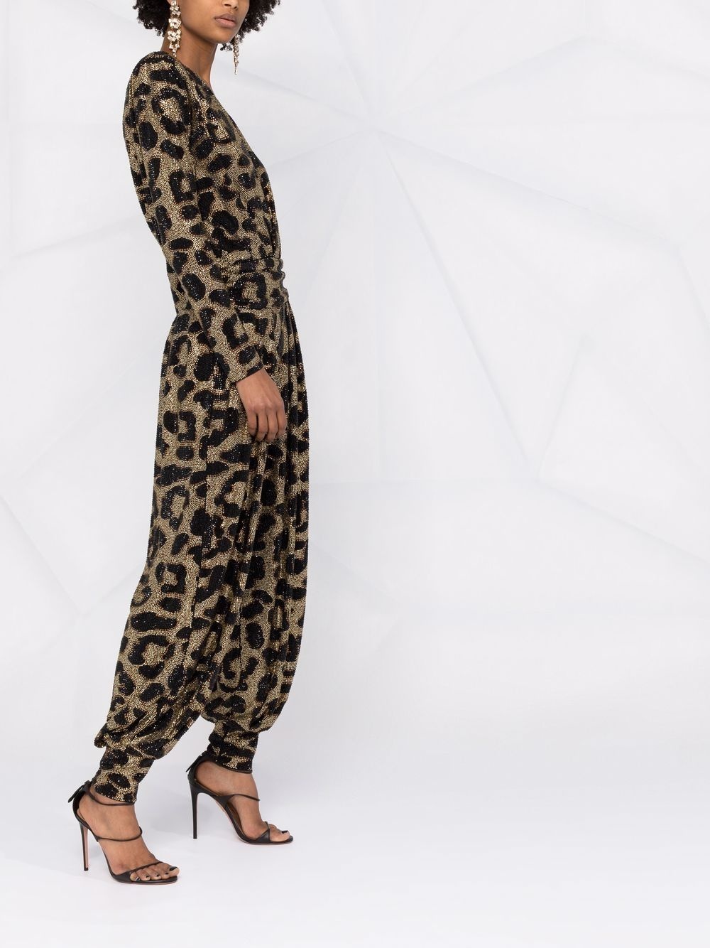 gem-embellished leopard-print jumpsuit - 6