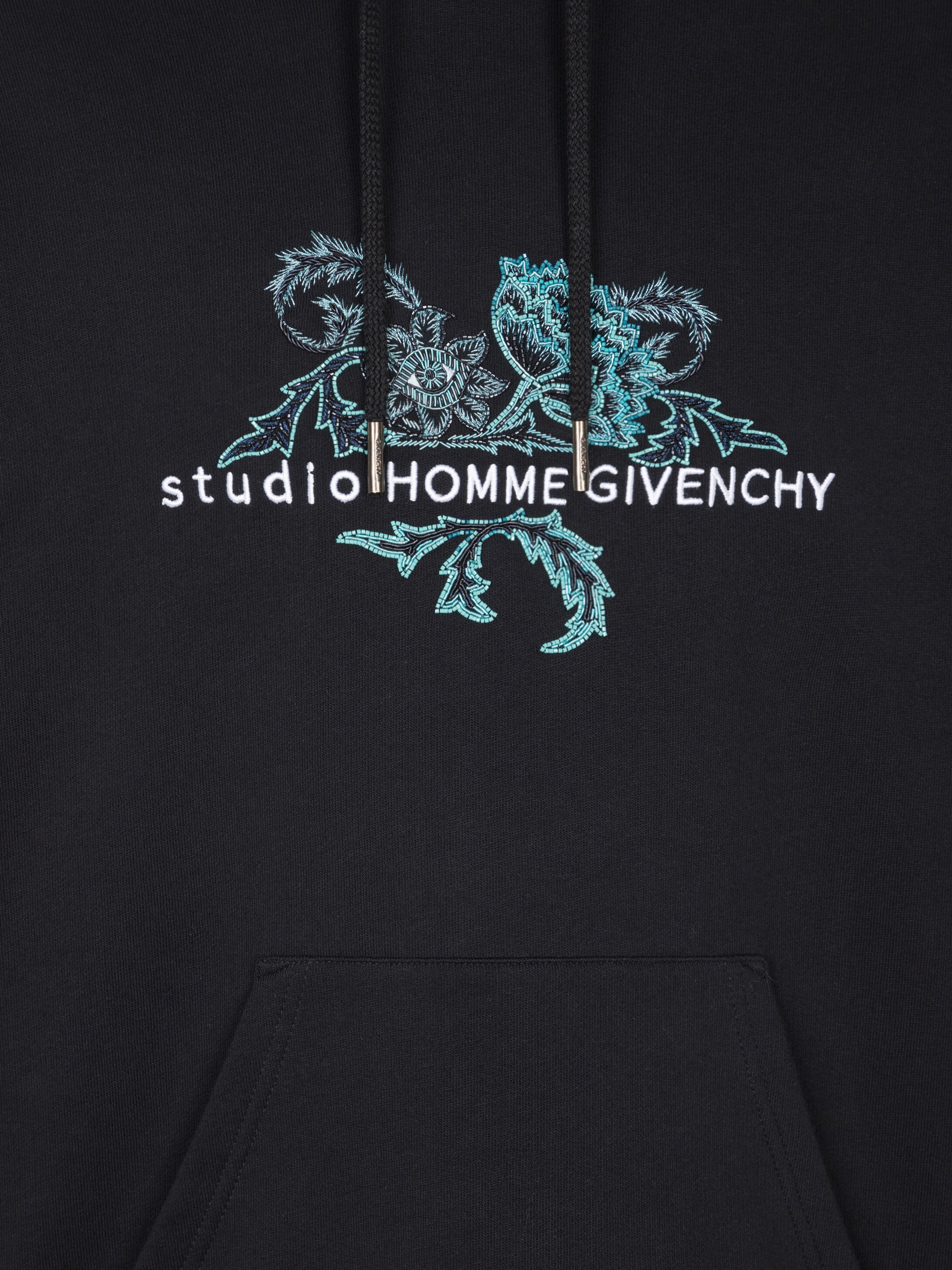 Studio Homme floral embroidered hoodie - 6