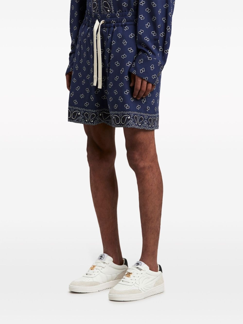 paisley-print cotton shorts - 4