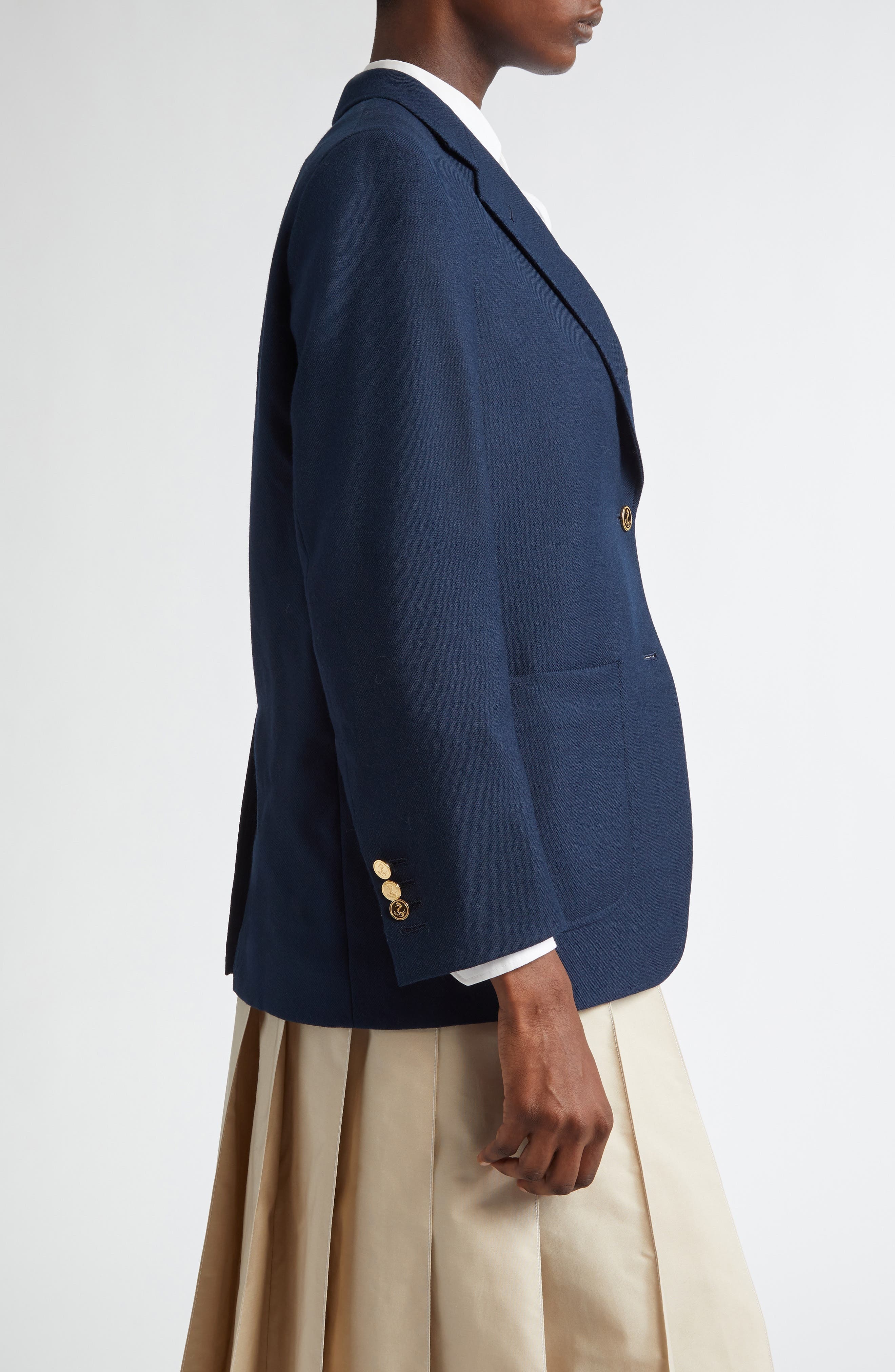 Thom Browne Wool Twill Sport Coat in Navy at Nordstrom - 4