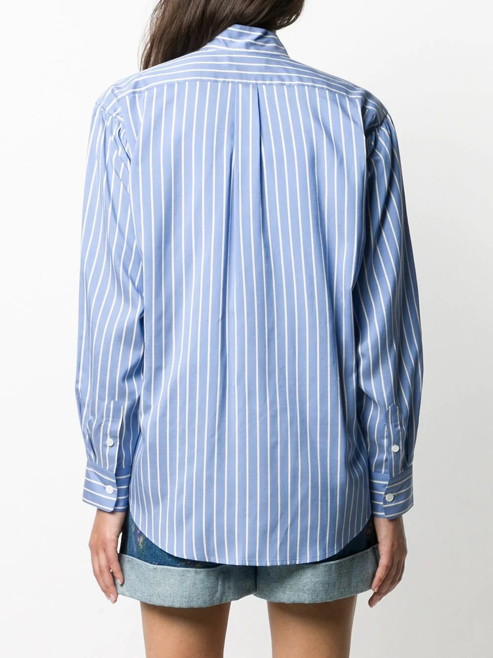 band-collar striped shirt - 4