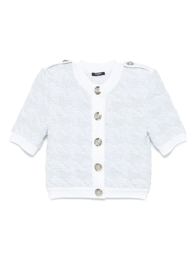 short-sleeve tweed cardigan 1