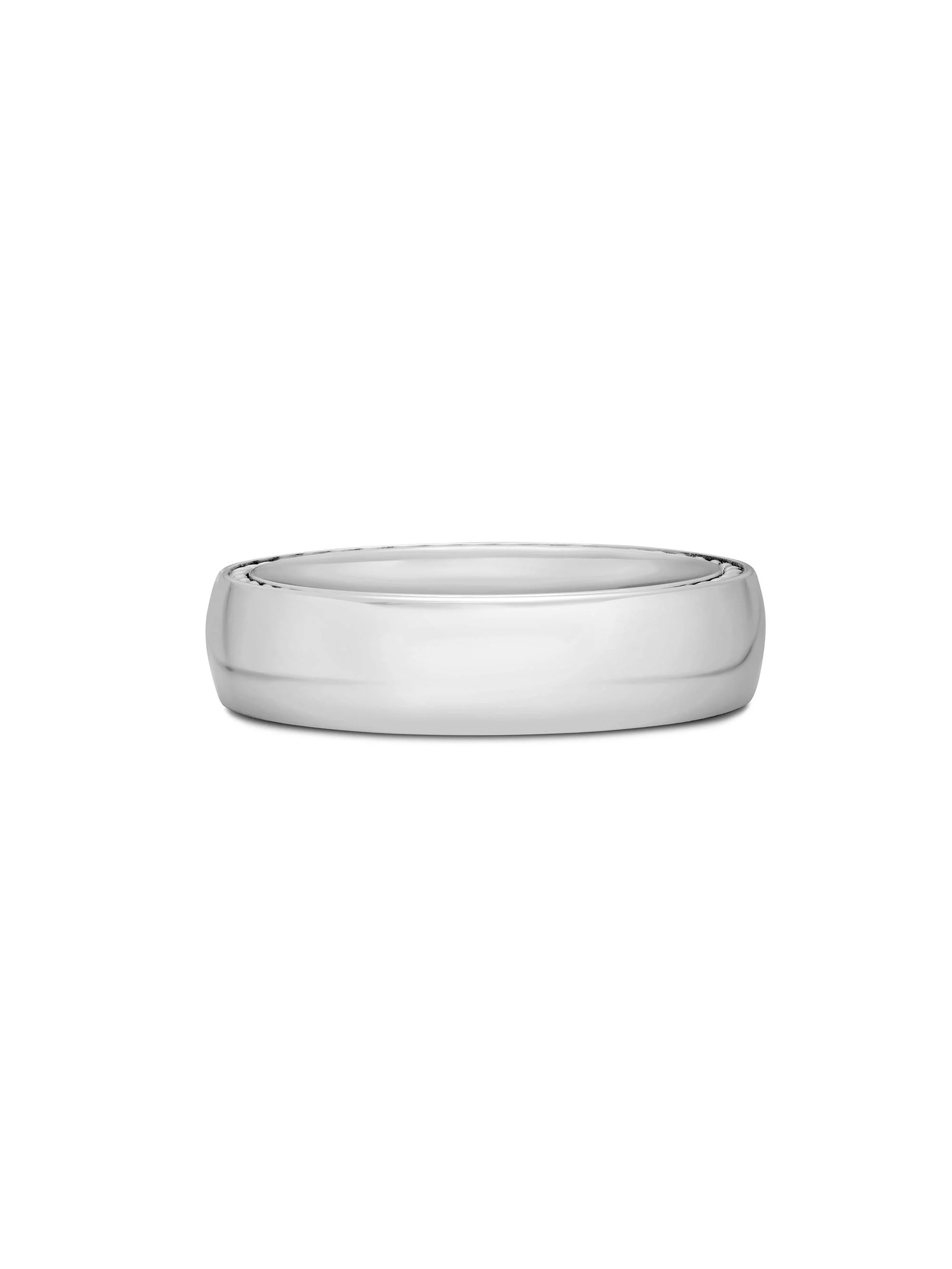 Men's Streamline Band Ring In 18K White Gold, 6mm - White Gold - 1