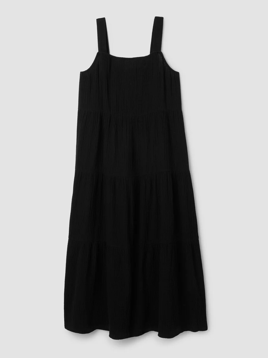 Organic Cotton Lofty Gauze Tiered Dress - 1